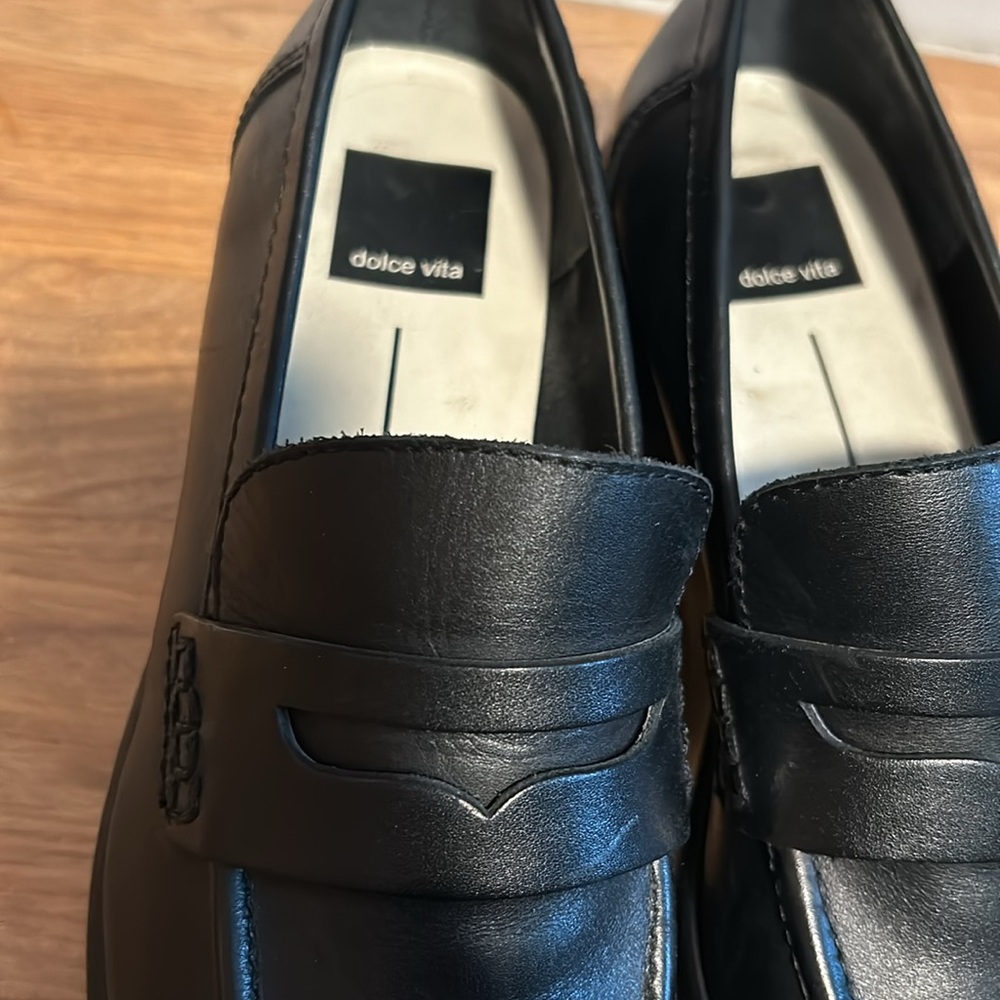 Dolce Vita Yanni Leather Platform Loafer. Black. View 5
